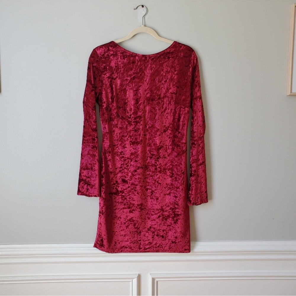 Lulus | Raspberry Red True Story Crushed Velvet B… - image 2